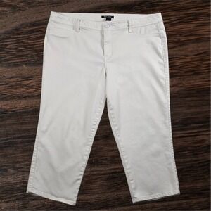 Roz & Ali Capri Pants Womens 20 Khaki Stretch Cropped Chino Work Casual